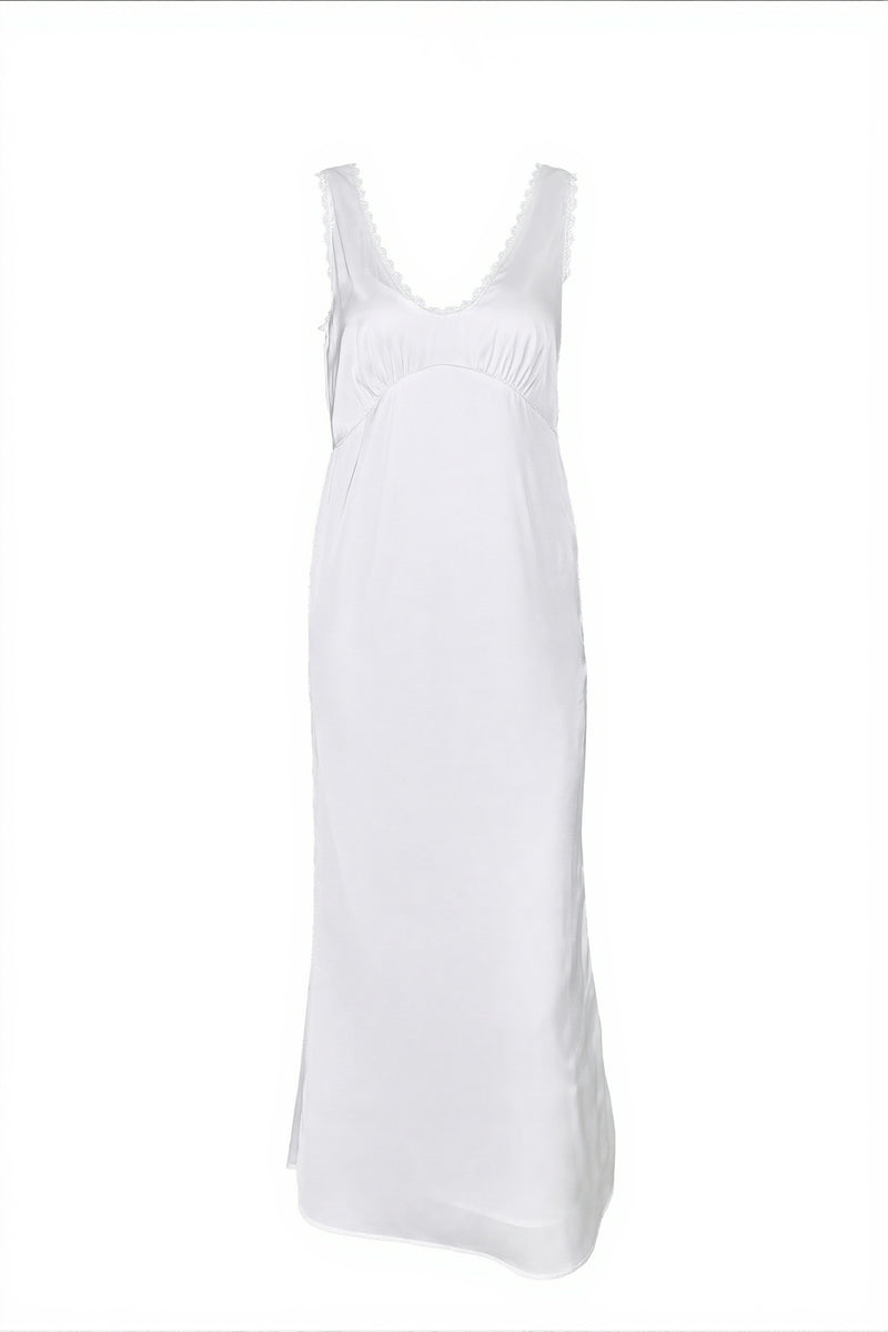 Sexy White Lace Insert Cami Bodycon Mini Dress