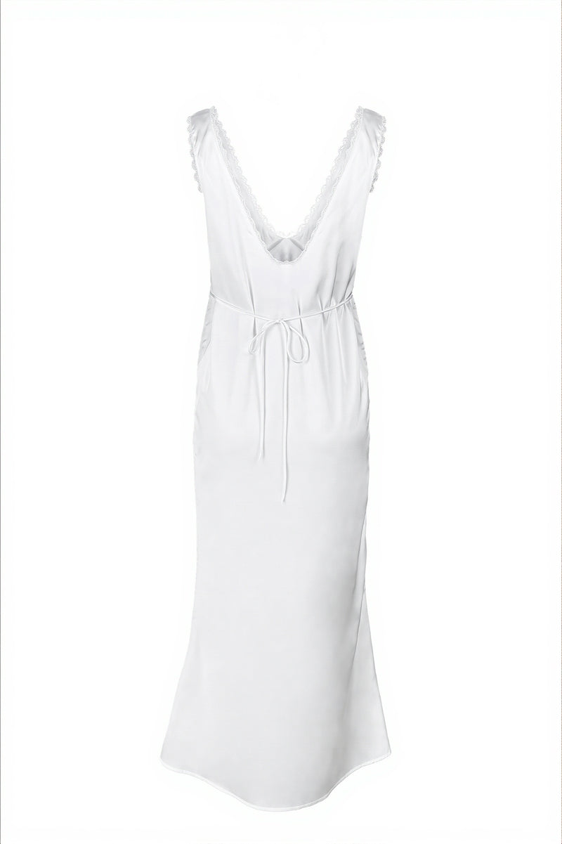 Sexy White Lace Insert Cami Bodycon Mini Dress