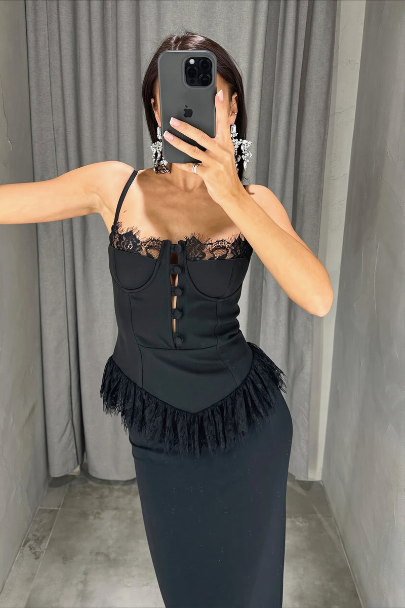Sheer Lace Trim Cami Top Elegant