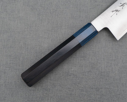 Shigeki Tanaka Ginsan (Silver #3) 210mm Gyuto with Ebony Marble Buffalo Horn Handle