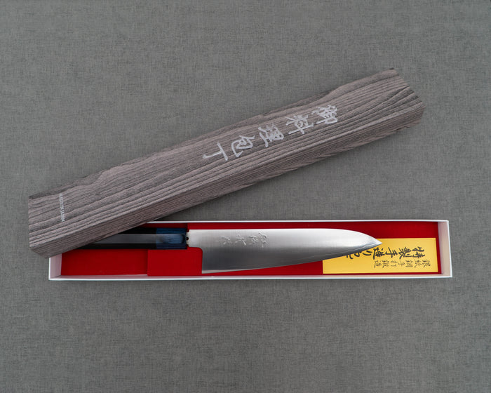 Shigeki Tanaka Ginsan (Silver #3) 210mm Gyuto with Ebony Marble Buffalo Horn Handle