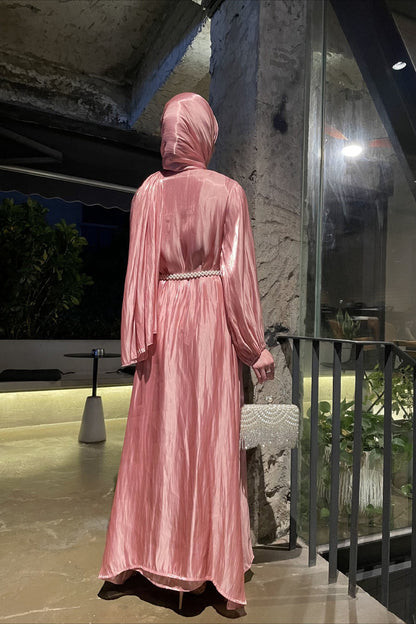 Shimmer Tulle Inner Skirt Outer Skirt Headscarf Three Piece Prom Dress