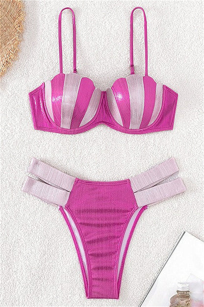 Shiny Shell Push Up Bikini Set