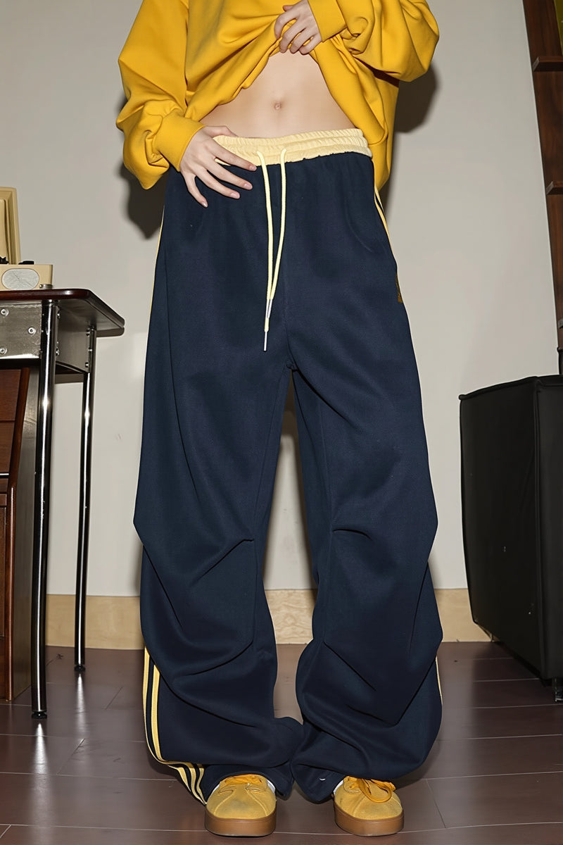 Side Stripe Drawstring Sweat Pants