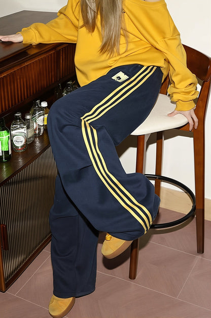 Side Stripe Drawstring Sweat Pants