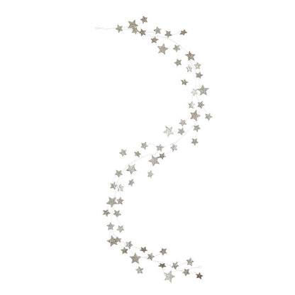 Silver Glitter Star Garland