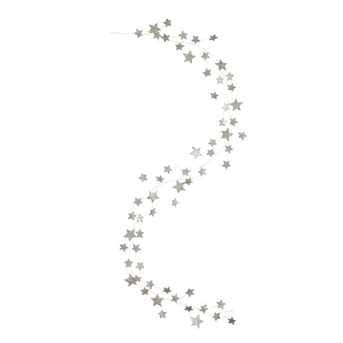 Silver Glitter Star Garland