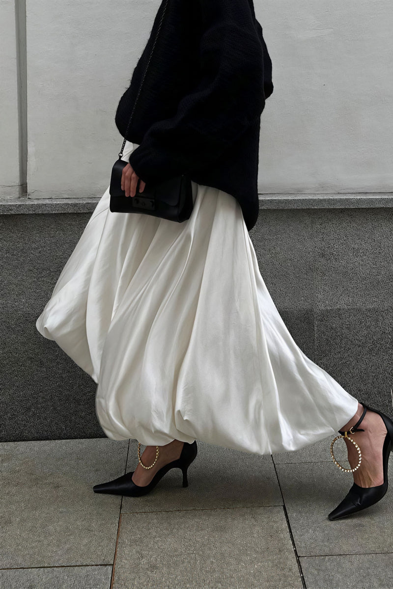 Simple High Waist Flared Skirt