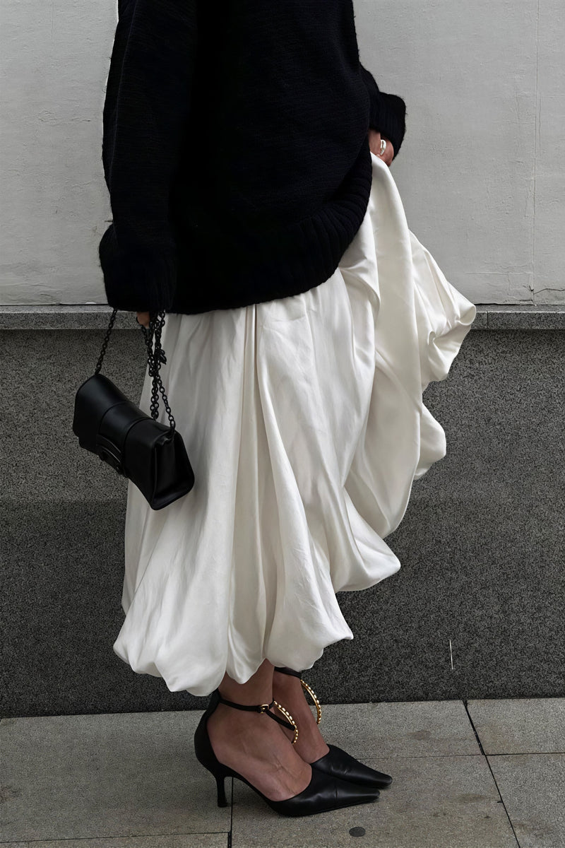 Simple High Waist Flared Skirt