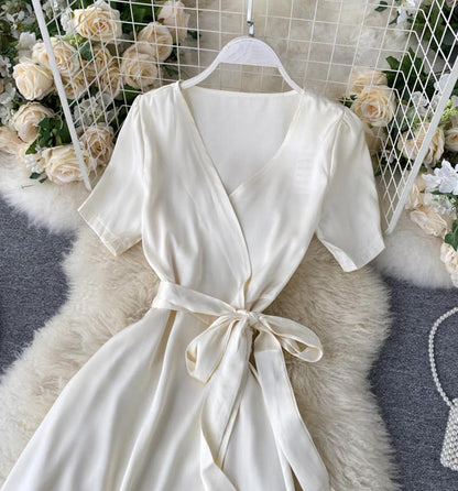 Simple v neck short dress fashion dress S28