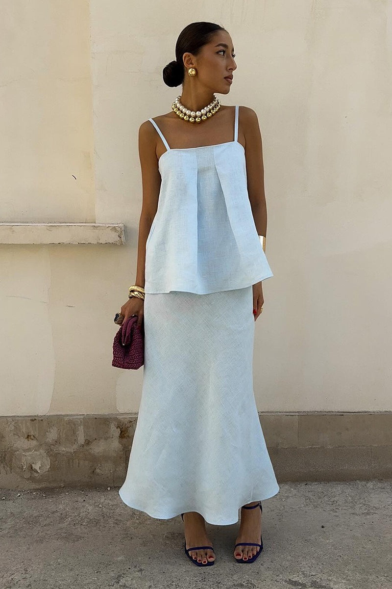 Sleeveless Casual Cami Mermaid Skirt Set