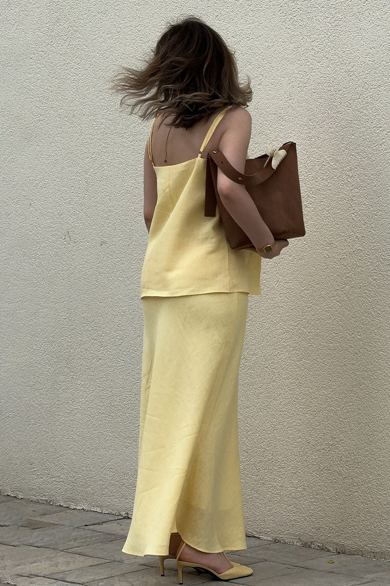 Sleeveless Casual Cami Mermaid Skirt Set