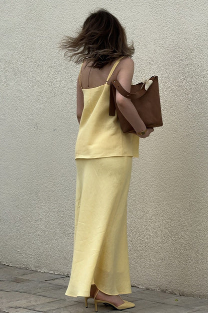 Sleeveless Casual Cami Mermaid Skirt Set