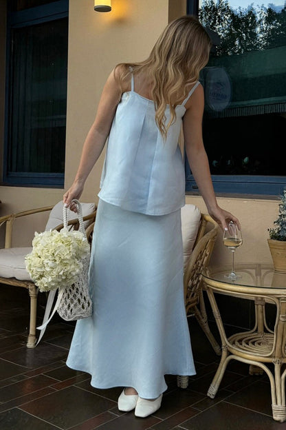 Sleeveless Casual Cami Mermaid Skirt Set