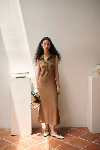 Sleeveless shirt dress