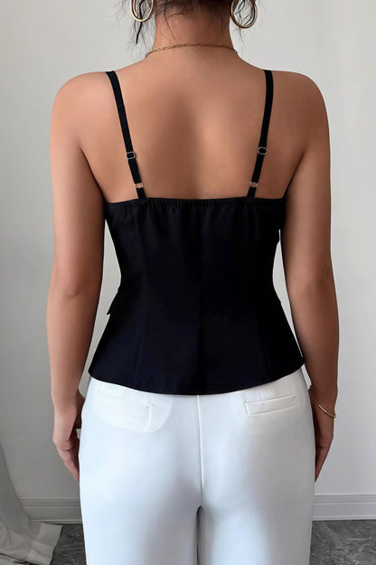 Slim Fit Button Vest Style Cami Top
