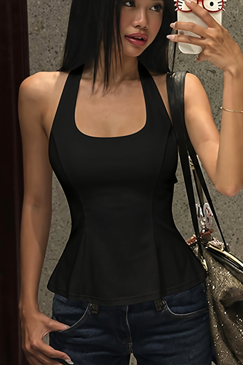 Slim Tie Back Sexy Halter Top