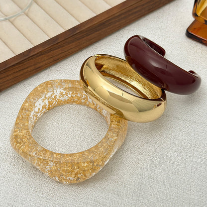 Smooth Wide Gold Foil Tie Dye Bracelet