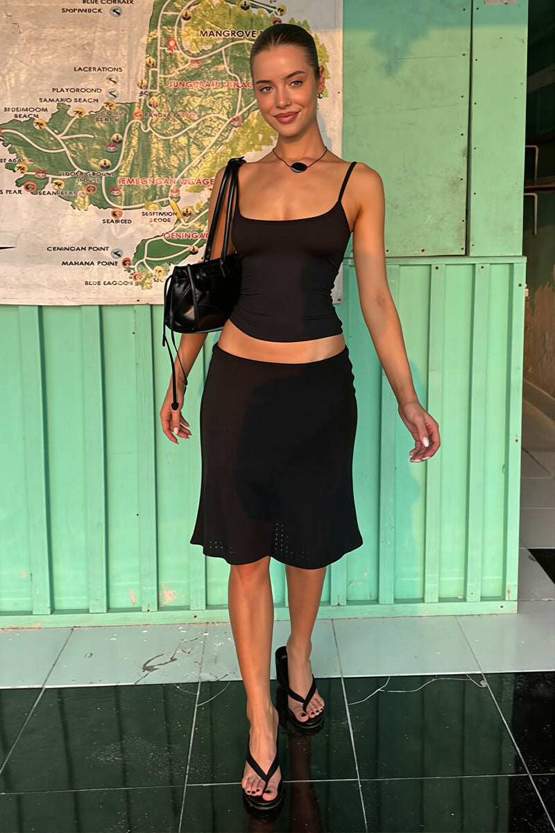 Solid Basic Cami Mini Two Piece Set