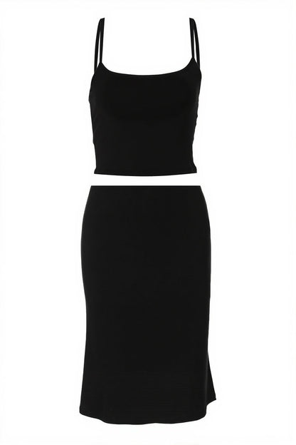 Solid Basic Cami Mini Two Piece Set