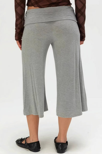 Solid Color High Waist Casual Pants