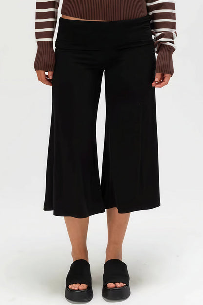 Solid Color High Waist Casual Pants