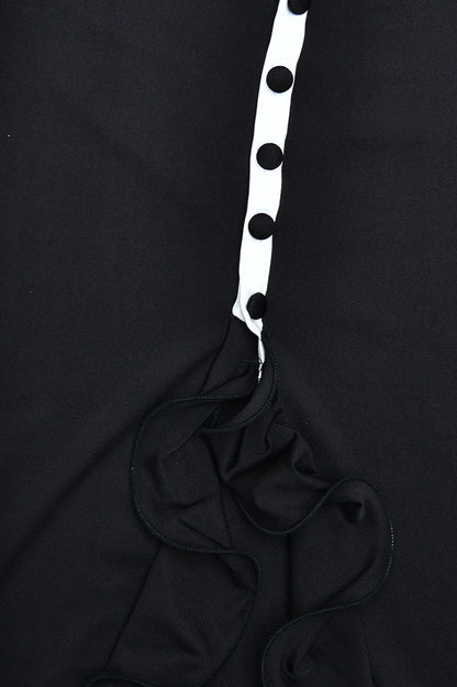 Solid Flare Sleeve Split Maxi Dress