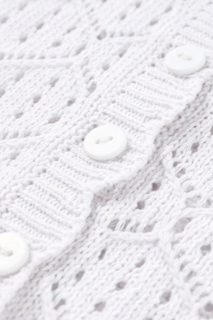 Solid Hollow Out Knit Two Piece Set