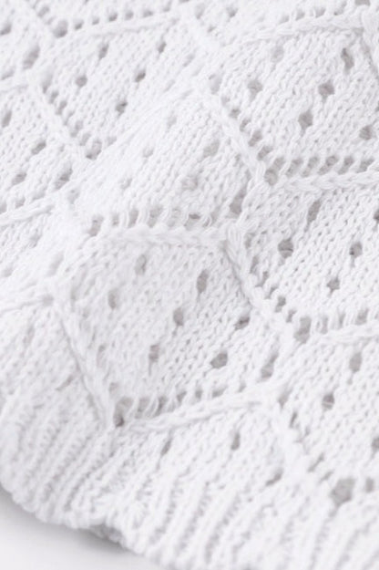 Solid Hollow Out Knit Two Piece Set