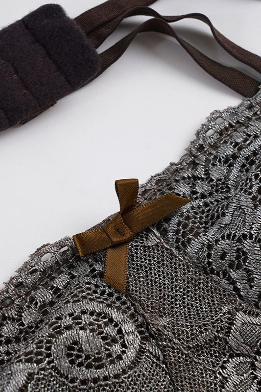 Solid Lace Bow Bodycon Mini Dress