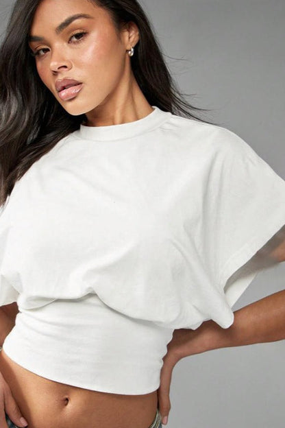 Solid Loose Crew Neck Short Sleeve T-shirt