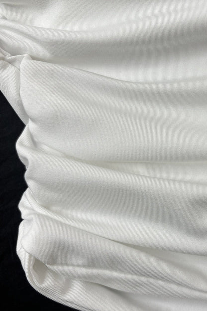 Solid One Shoulder Tube Fitted Blouse