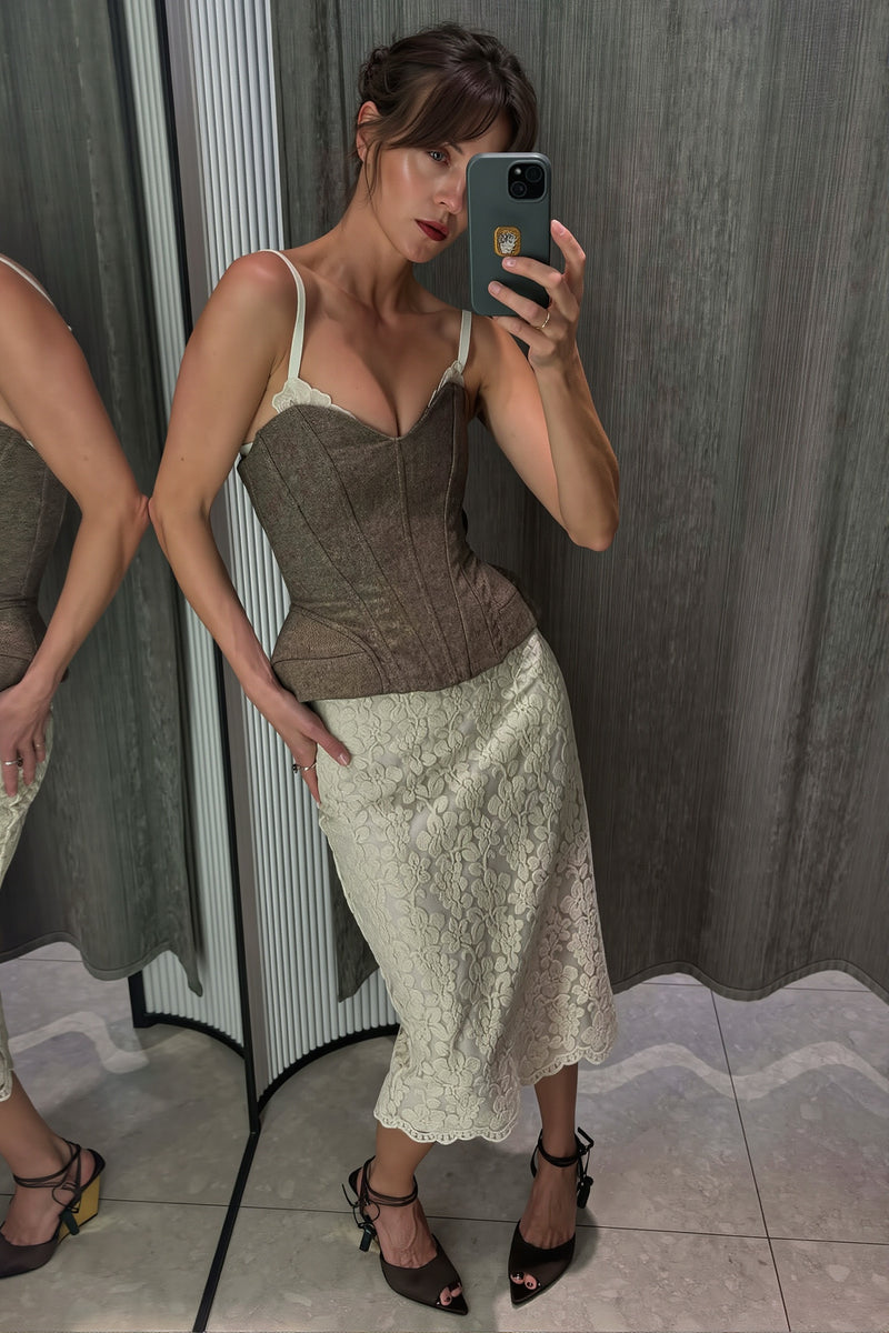 Solid Strapless Slim Corset Tank Top