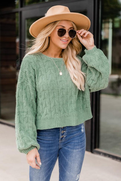 Special Reminder Sage Chenille Sweater