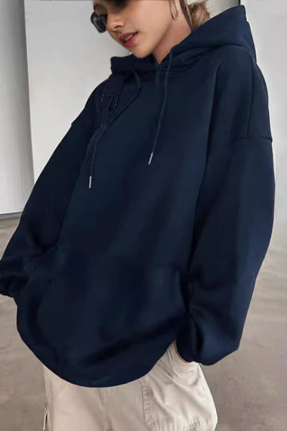 Star Print Loose Fit Pullover Hoodie