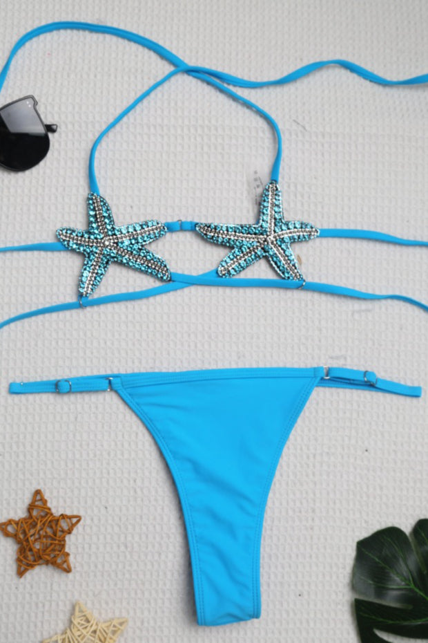 Starfish Rhinestone Sexy Bikini Set