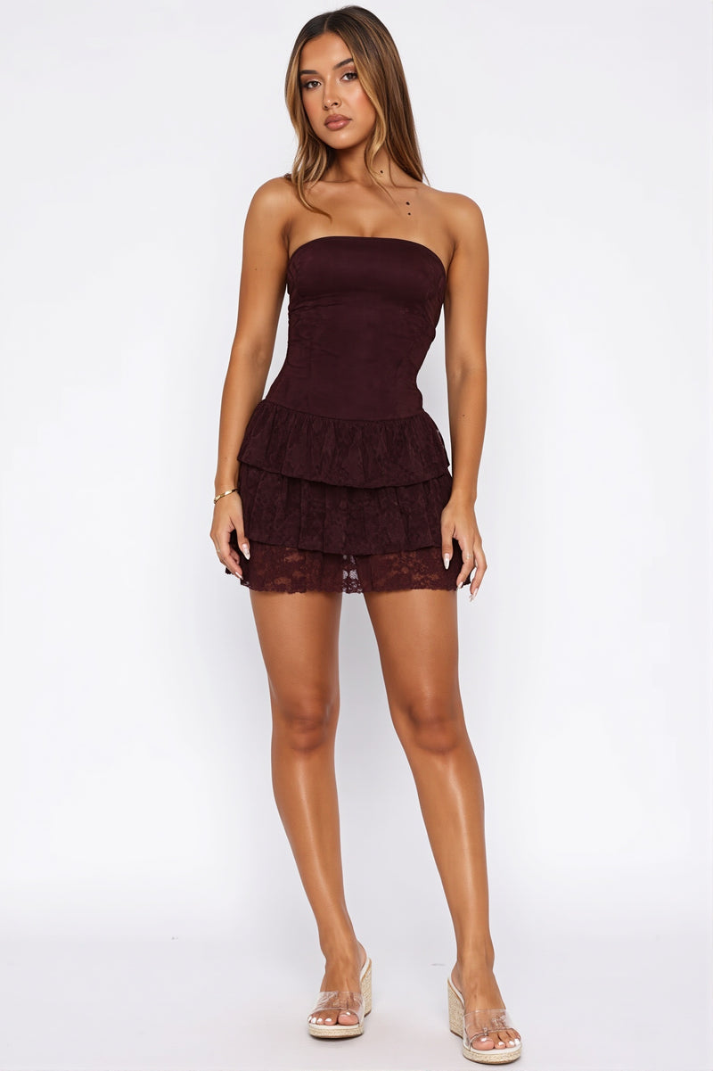 Strapless Lace Slim Fit Mini Dress