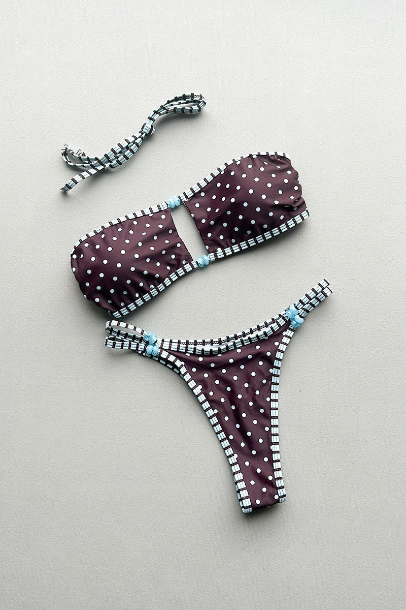 Strapless Nylon Bandeau Bikini Set