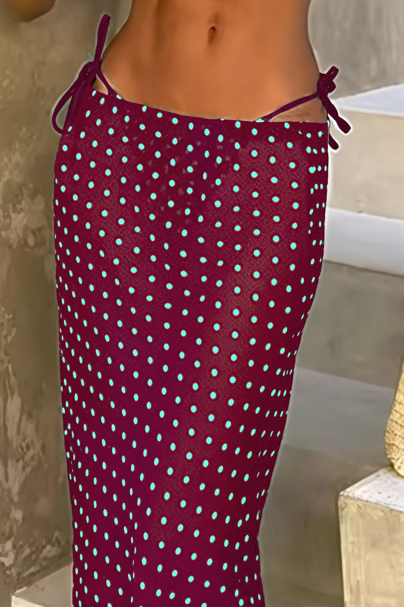 Strapless Polka Dots Three Piece Swim Set