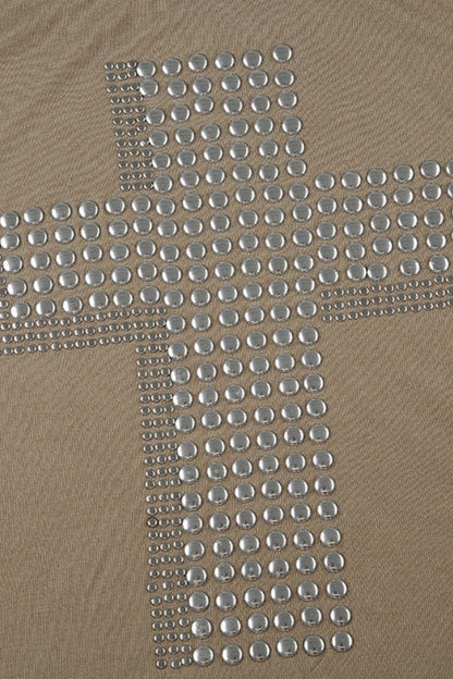 Street Cross Metallic Print Loose Casual T-shirt