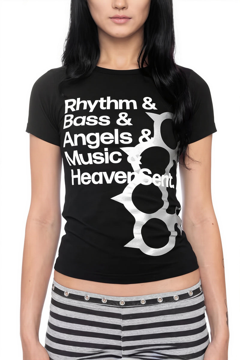 Street Pattern Printed Cropped Slim T-shirt