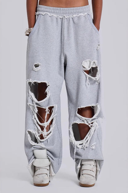 Street Style Loose Ripped Pants