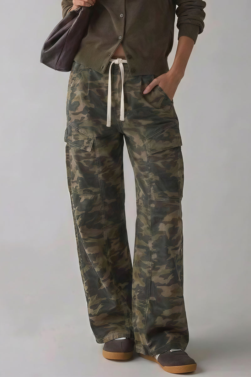 Street Tie Casual Loose Pocket Jeans