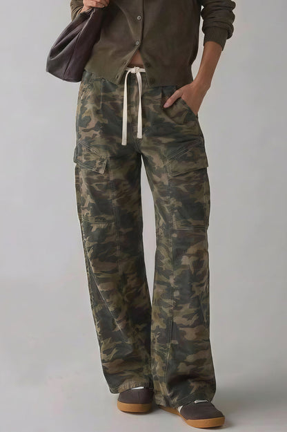 Street Tie Casual Loose Pocket Jeans