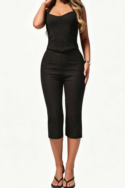 Stretch High Waist Cropped Flare Pants