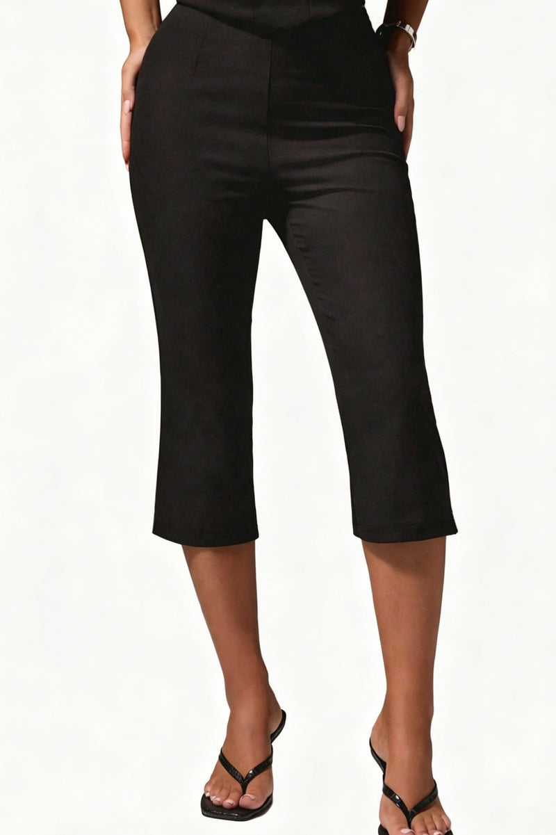 Stretch High Waist Cropped Flare Pants