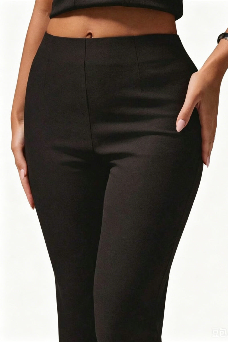 Stretch High Waist Cropped Flare Pants