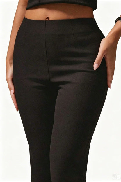 Stretch High Waist Cropped Flare Pants