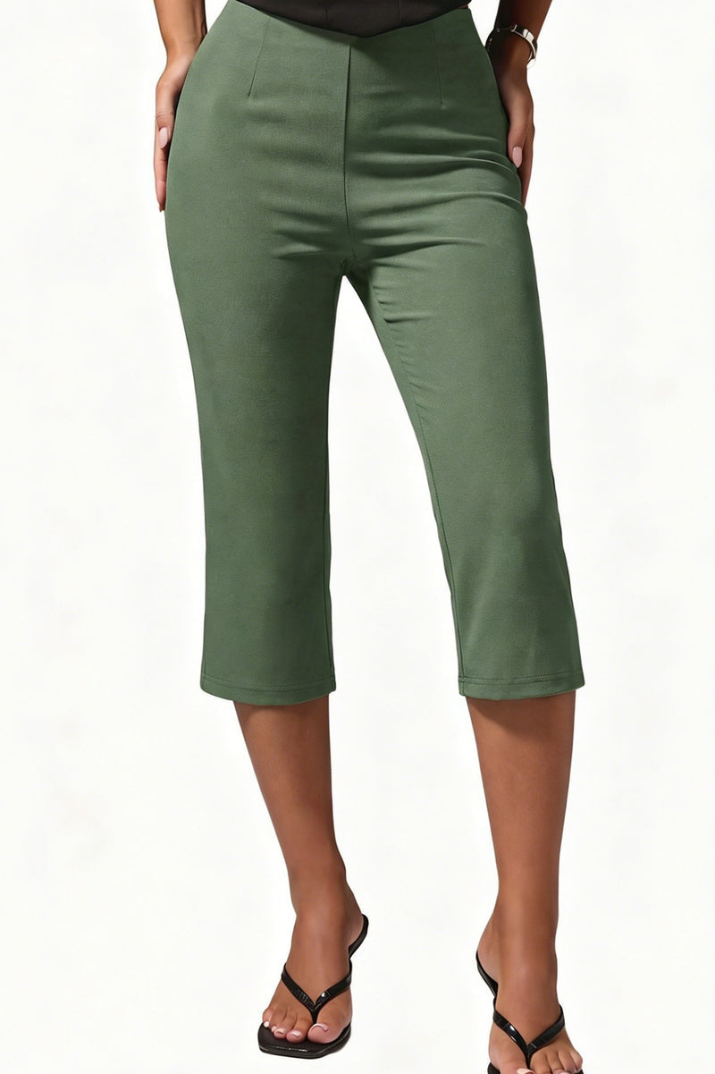 Stretch High Waist Cropped Flare Pants