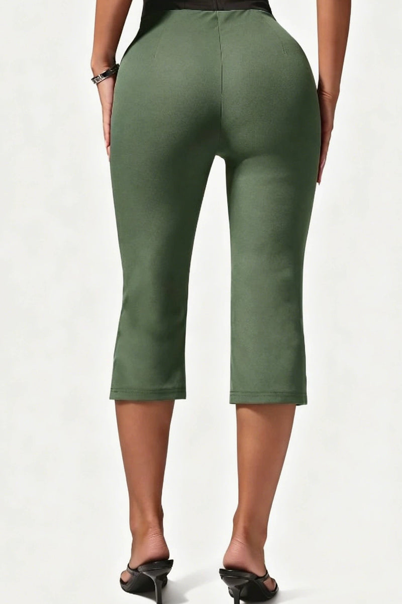 Stretch High Waist Cropped Flare Pants